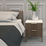 Тумба прикроватная коричневая с белой столешницей и двумя ящиками Harper Line варинант исполнения - 2 | Loft Concept в Брянске
