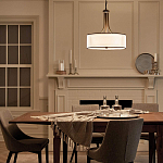 Люстра подвесная с двойным круглым плафоном из органзы и матового стекла Kichler варинант исполнения - 12 | Loft Concept в Брянске