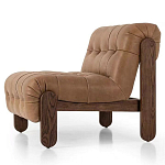 Кресло с деревянным каркасом и обивкой из кожи Medieval Furniture варинант исполнения - 1 | Loft Concept в Брянске