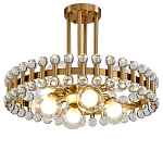 Люстра круглая золотистая с прозрачными стеклянными плафонами в форме шара Crystal Kaleidoscope варинант исполнения - 1 | Loft Concept в Брянске