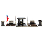 Настольный письменный набор с часами из природного камня обсидиана Team leader варинант исполнения - 1 | Loft Concept в Брянске