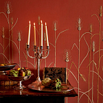 Обои с вышивкой ручной работы Ceres Original colourway on wool sateen варинант исполнения - 1 | Loft Concept в Брянске