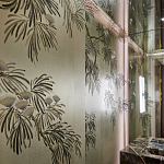 Обои ручная роспись Silk Tree Original colourway on White Metal gilded paper варинант исполнения - 2 | Loft Concept в Брянске