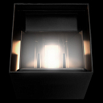 Уличный настенный светильник светодиодный формы куб черного цвета из металла Urban Minimalist варинант исполнения - 5 | Loft Concept в Брянске