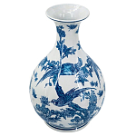 Ваза с мотивами цветущего сада с попугаями Blue Vase Inspired by Nature варинант исполнения - 1 | Loft Concept в Брянске