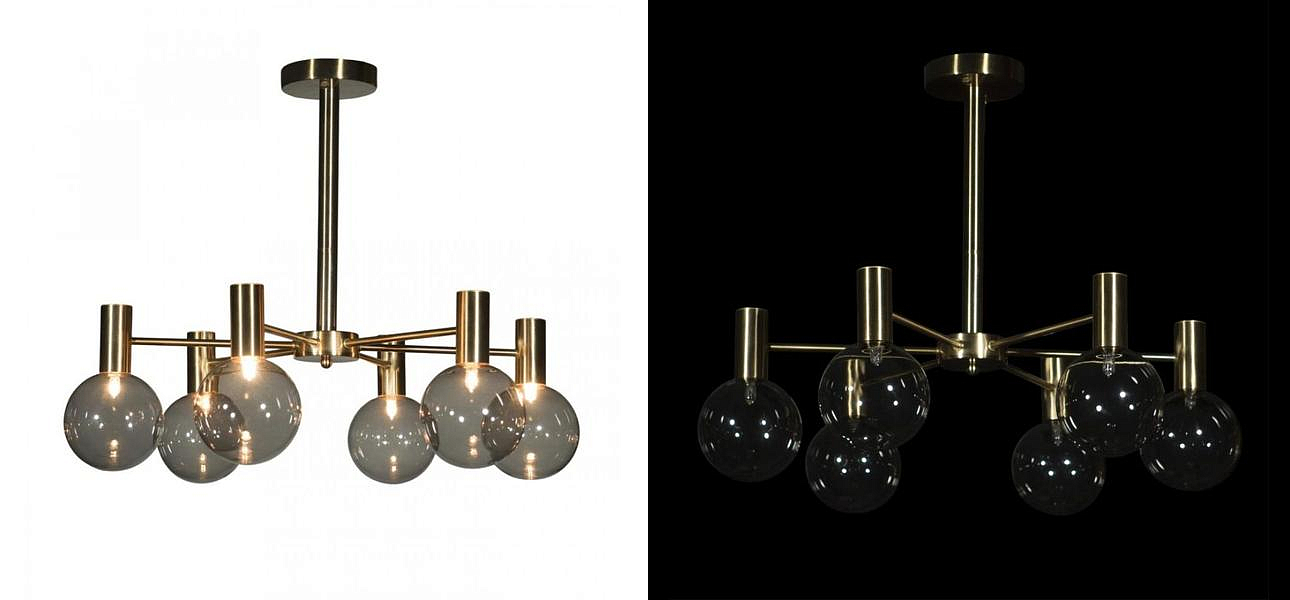 Люстра с дымчатым стеклом Smoke Glass GOLD Люстра с дымчатым стеклом Smoke Glass GOLD - Loft-Concept в Брянске
