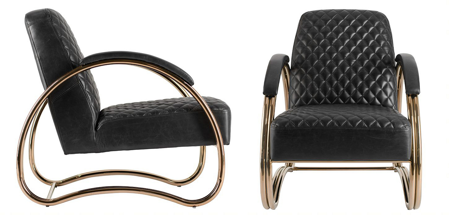 Кресло Hodges Armchair black leather Кресло Hodges Armchair black leather - Loft-Concept в Брянске