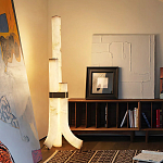 Торшер геометрический с тремя мраморными плафонами Marble Tripod варинант исполнения - 8 | Loft Concept в Брянске