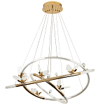 Кольцевая люстра с декором в виде бабочек Glass Butterflies Three Rings Chandelier варинант исполнения - 2 | Loft Concept в Брянске