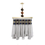 Люстра квадратная плетеная с бахромой Wicker Square Chandelier with Tassels варинант исполнения - 1 | Loft Concept в Брянске