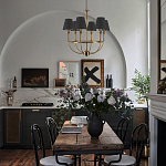 Бра с металлическим основанием бронзового цвета и 2-мя черными конусовидными абажурами Dignity варинант исполнения - 5 | Loft Concept в Брянске