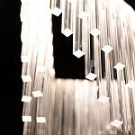 Люстра золотого цвета в форме галочки с каскадом длинных прозрачных трубок Eurofase варинант исполнения - 11 | Loft Concept в Брянске