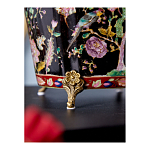 Кашпо из фарфора черная с цветочной росписью и бронзовой стрекозой Spring Garden варинант исполнения - 6 | Loft Concept в Брянске