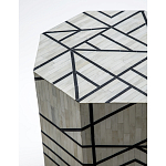 Приставной столик с инкрустацией Black and White Geometry bone bedside table варинант исполнения - 1 | Loft Concept в Брянске