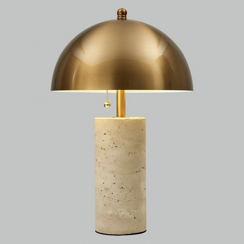 Настольная Лампа Lorenza Brass Beige stone Латунь Бежевый в Брянске | Loft Concept 