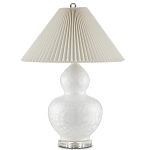 Настольная лампа фарфоровая с плиссированным конусовидным абажуром White Glaze варинант исполнения - 3 | Loft Concept в Брянске