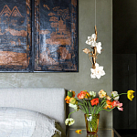 Люстра с белыми цветами на ветвистом каркасе Lure by PELLE варинант исполнения - 3 | Loft Concept в Брянске