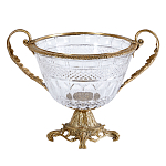 Чаша из прозрачного стекла с ручками и ободком из бронзы Eden Garden варинант исполнения - 1 | Loft Concept в Брянске