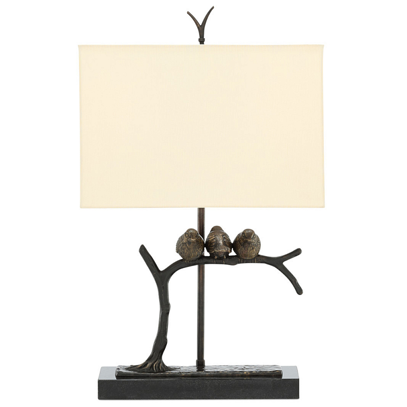 Настольная лампа Птицы на изогнутой ветке Lamp Tit Бронза Черный Бежевый Настольная лампа Птицы на изогнутой ветке Lamp Tit Бронза Черный Бежевый в Брянске | Loft Concept