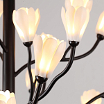 Люстра подвесная черного цвета с ветвями и белыми фарфоровыми цветами Floralis варинант исполнения - 14 | Loft Concept в Брянске