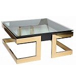 Стол журнальный квадратный с стеклянной столешницей Alonso Glass варинант исполнения - 2 | Loft Concept в Брянске