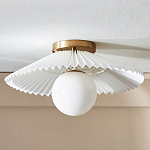 Потолочный светильник с белым плиссированным абажуром Headquarters варинант исполнения - 1 | Loft Concept в Брянске