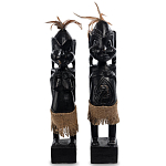Комплект из 2-х деревянных статуэток Asmat Statuettes Black варинант исполнения - 4 | Loft Concept в Брянске