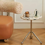 Дизайнерский журнальный стол с круглой столешницей на изогнутых стальных ножках Obafaby варинант исполнения - 1 | Loft Concept в Брянске