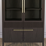 Витрина Primo со стеклянными фасадами и буфетом шпон Темный орех варинант исполнения - 6 | Loft Concept в Брянске