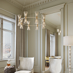 Люстра круглая с фактурными абажурами из тонких металлических палочек Wild Thorns варинант исполнения - 3 | Loft Concept в Брянске