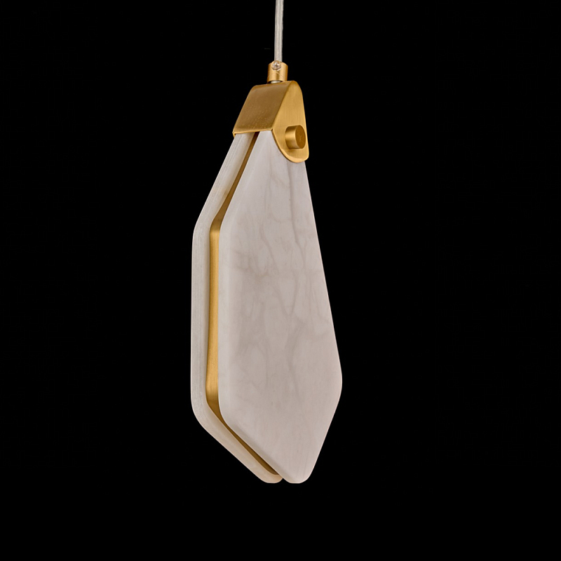 Подвесной светильник фигурный плафон Stone Polygon Белый Латунь в Брянске | Loft Concept 