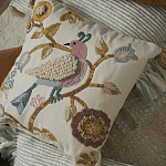 Чехол на подушку с кисточками и вышивкой птиц Ethnic mix Birds Square варинант исполнения - 6 | Loft Concept в Брянске