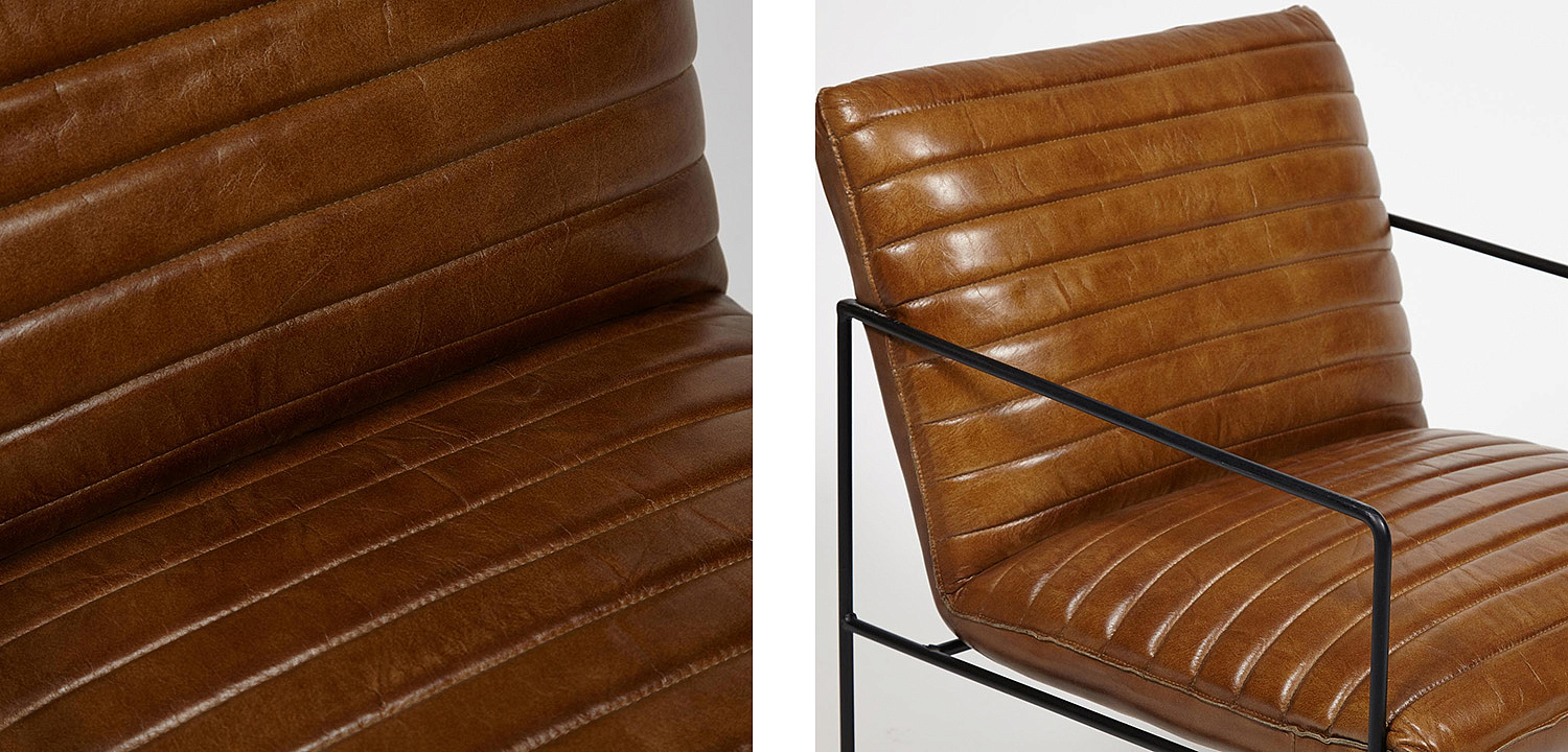 Кресло Industrial Frame buffalo leather armchair - Loft-Concept в Брянске