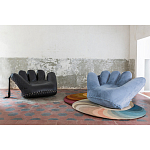 Дизайнерское плюшевое кресло в форме руки голубое Poltronova Joe Plush Baby Blue Armchair варинант исполнения - 2 | Loft Concept в Брянске