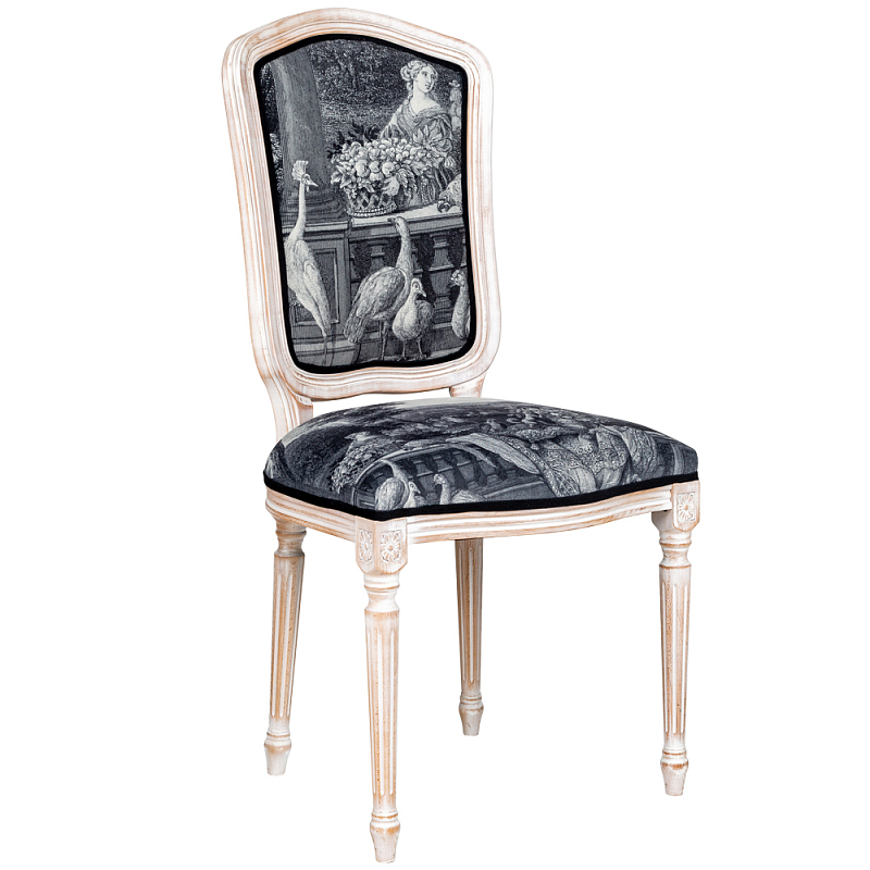 Стул Vincennes Stool Черно-белый Белый винтажная патина Стул Vincennes Stool Черно-белый Белый винтажная патина в Брянске | Loft Concept