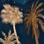 Обои с вышивкой ручной работы Deco Palms Original colourway on velvet варинант исполнения - 3 | Loft Concept в Брянске