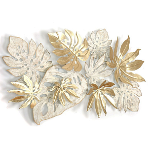 Арт-объект на стену Золотые тропические листья