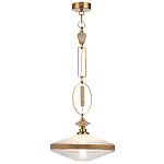 Подвесной светильник с плоским прозрачным плафоном и декоративной вставкой из текстурного камня Tectona  варинант исполнения - 3 | Loft Concept в Брянске