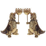 Подсвечник в виде дракона Dragon candlestick Green Gold Brown L or R варинант исполнения - 4 | Loft Concept в Брянске