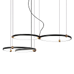 Люстра подвесная светодиодная с 4-мя кольцами черный металл Ring Horizontal варинант исполнения - 1 | Loft Concept в Брянске