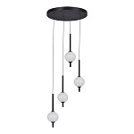 Люстра светодиодная каскадная с 4-мя сферическими стеклянными плафонами Splatter варинант исполнения - 3 | Loft Concept в Брянске