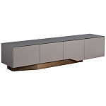 Тумба под телевизор со стеклянной столешницей и с выдвижными ящиками Minimalist Accent варинант исполнения - 1 | Loft Concept в Брянске