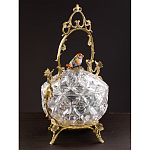 Конфетница с бронзовой ручкой и фарфоровой птичкой на крышке Eden Garden варинант исполнения - 5 | Loft Concept в Брянске