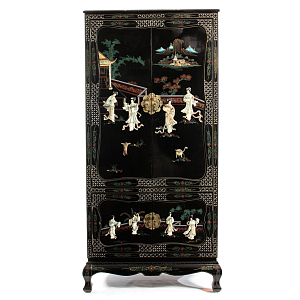 Шкаф черный в китайском стиле  Chinese Cabinet Black