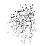 Бра с лучеобразным основанием и подвесками из прозрачного стекла в виде длинных капель Droplet Chandelier варинант исполнения - 11 | Loft Concept в Брянске