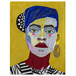 Картина с вышивкой Портрет wall panel People with the yellow ear 1 варинант исполнения - 2 | Loft Concept в Брянске