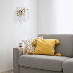 Бра золотого цвета с ветвями и белыми овальными стеклянными подвесками Droplet Chandelier варинант исполнения - 7 | Loft Concept в Брянске