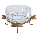 Чаша из прозрачного стекла на бронзовых ножках в виде стрекоз Eden Garden варинант исполнения - 1 | Loft Concept в Брянске