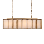 Люстра прямоугольная с каркасом золотого цвета Soft Glow Lamps варинант исполнения - 1 | Loft Concept в Брянске