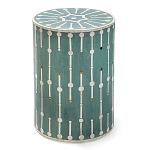 Приставной круглый столик с инкрустацией blue Mandika Bone Inlay  варинант исполнения - 2 | Loft Concept в Брянске